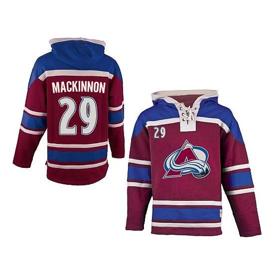 Authentic Old Time Hockey Adult Nathan MacKinnon Burgundy Sawyer Hooded ...