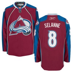 Authentic Reebok Adult Teemu Selanne Burgundy Home Jersey - NHL 8 Colorado Avalanche