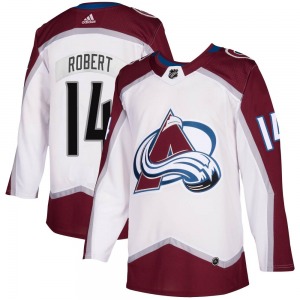 Authentic Adidas Adult Rene Robert White 2020/21 Away Jersey - NHL Colorado Avalanche