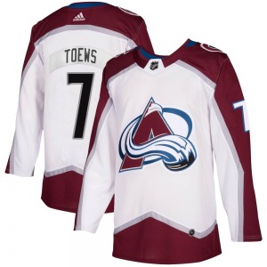 Authentic Adidas Adult Devon Toews White 2020/21 Away Jersey - NHL Colorado Avalanche