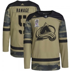 Authentic Adidas Youth Rob Ramage Camo Military Appreciation Practice 2022 Stanley Cup Champions Jersey - NHL Colorado Avalanche