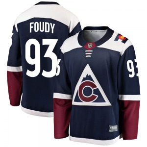 Breakaway Fanatics Branded Youth Jean-Luc Foudy Navy Alternate Jersey - NHL Colorado Avalanche