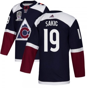 Authentic Adidas Youth Joe Sakic Navy Alternate 2022 Stanley Cup Champions Jersey - NHL Colorado Avalanche
