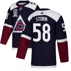 Authentic Adidas Youth Ben Storm Navy Alternate 2022 Stanley Cup Champions Jersey - NHL Colorado Avalanche