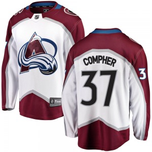 Breakaway Fanatics Branded Youth J.t. Compher White J.T. Compher Away Jersey - NHL Colorado Avalanche
