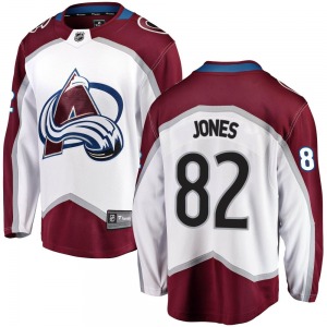 Breakaway Fanatics Branded Youth Caleb Jones White Away Jersey - NHL Colorado Avalanche