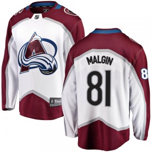 Breakaway Fanatics Branded Youth Denis Malgin White Away Jersey - NHL Colorado Avalanche