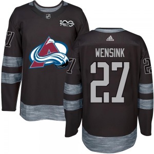 Authentic Adult John Wensink Black 1917-2017 100th Anniversary Jersey - NHL Colorado Avalanche