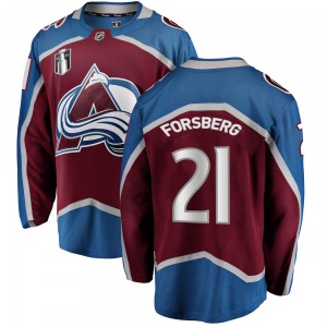 Breakaway Fanatics Branded Youth Peter Forsberg Maroon Home 2022 Stanley Cup Final Patch Jersey - NHL Colorado Avalanche