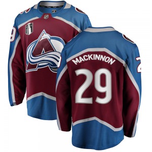 Breakaway Fanatics Branded Youth Nathan MacKinnon Maroon Home 2022 Stanley Cup Final Patch Jersey - NHL Colorado Avalanche
