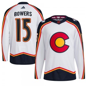 Authentic Adidas Youth Shane Bowers White Reverse Retro 2.0 Jersey - NHL Colorado Avalanche