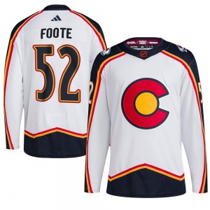 Authentic Adidas Youth Adam Foote White Reverse Retro 2.0 Jersey - NHL Colorado Avalanche