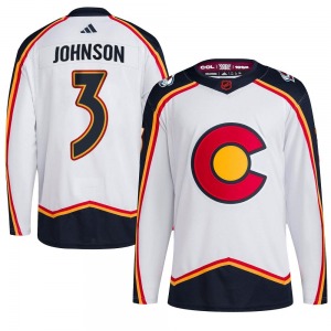 Authentic Adidas Youth Jack Johnson White Reverse Retro 2.0 Jersey - NHL Colorado Avalanche