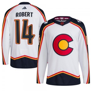 Authentic Adidas Youth Rene Robert White Reverse Retro 2.0 Jersey - NHL Colorado Avalanche
