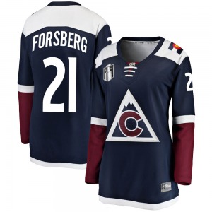 Breakaway Fanatics Branded Women's Peter Forsberg Navy Alternate 2022 Stanley Cup Final Patch Jersey - NHL Colorado Avalanche