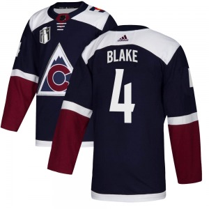 Authentic Adidas Youth Rob Blake Navy Alternate 2022 Stanley Cup Final Patch Jersey - NHL Colorado Avalanche