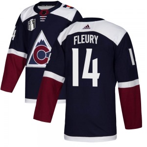 Authentic Adidas Youth Theoren Fleury Navy Alternate 2022 Stanley Cup Final Patch Jersey - NHL Colorado Avalanche