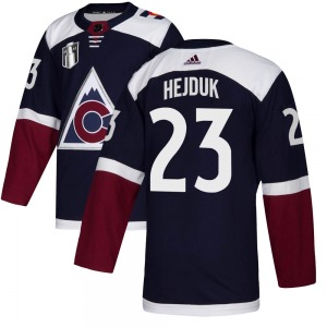 Authentic Adidas Youth Milan Hejduk Navy Alternate 2022 Stanley Cup Final Patch Jersey - NHL Colorado Avalanche