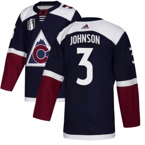 Authentic Adidas Youth Jack Johnson Navy Alternate 2022 Stanley Cup Final Patch Jersey - NHL Colorado Avalanche