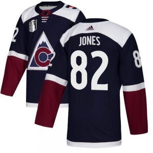 Authentic Adidas Youth Caleb Jones Navy Alternate 2022 Stanley Cup Final Patch Jersey - NHL Colorado Avalanche