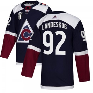 Authentic Adidas Youth Gabriel Landeskog Navy Alternate 2022 Stanley Cup Final Patch Jersey - NHL Colorado Avalanche