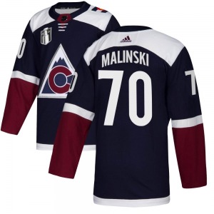 Authentic Adidas Youth Sam Malinski Navy Alternate 2022 Stanley Cup Final Patch Jersey - NHL Colorado Avalanche