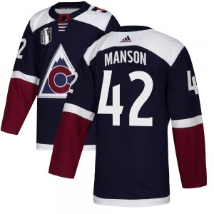 Authentic Adidas Youth Josh Manson Navy Alternate 2022 Stanley Cup Final Patch Jersey - NHL Colorado Avalanche