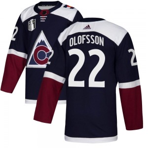 Authentic Adidas Youth Fredrik Olofsson Navy Alternate 2022 Stanley Cup Final Patch Jersey - NHL Colorado Avalanche