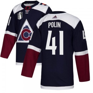 Authentic Adidas Youth Jason Polin Navy Alternate 2022 Stanley Cup Final Patch Jersey - NHL Colorado Avalanche