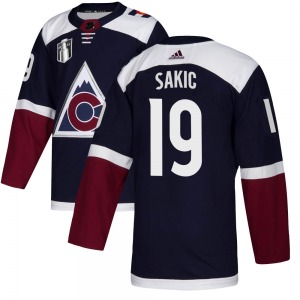 Authentic Adidas Youth Joe Sakic Navy Alternate 2022 Stanley Cup Final Patch Jersey - NHL Colorado Avalanche