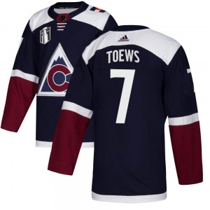 Authentic Adidas Youth Devon Toews Navy Alternate 2022 Stanley Cup Final Patch Jersey - NHL Colorado Avalanche