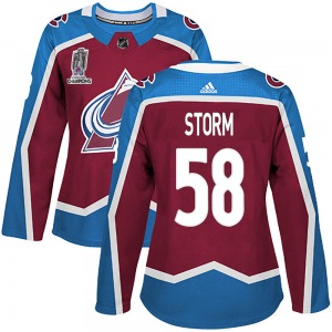 Authentic Adidas Women's Ben Storm Burgundy Home 2022 Stanley Cup Champions Jersey - NHL Colorado Avalanche