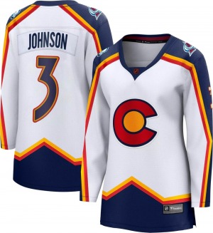 Breakaway Fanatics Branded Women's Jack Johnson White Special Edition 2.0 Jersey - NHL Colorado Avalanche