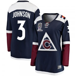 Breakaway Fanatics Branded Women's Jack Johnson Navy Alternate 2022 Stanley Cup Champions Jersey - NHL Colorado Avalanche