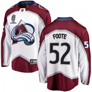 Breakaway Fanatics Branded Youth Adam Foote White Away 2022 Stanley Cup Champions Jersey - NHL Colorado Avalanche