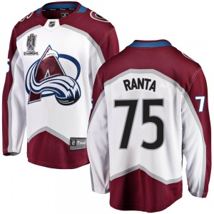 Breakaway Fanatics Branded Youth Sampo Ranta White Away 2022 Stanley Cup Champions Jersey - NHL Colorado Avalanche