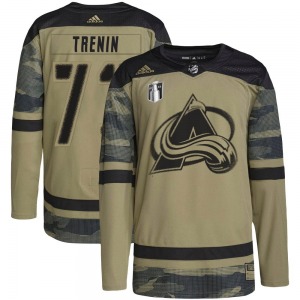 Authentic Adidas Youth Yakov Trenin Camo Military Appreciation Practice 2022 Stanley Cup Final Patch Jersey - NHL Colorado Avala