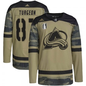 Authentic Adidas Youth Pierre Turgeon Camo Military Appreciation Practice 2022 Stanley Cup Final Patch Jersey - NHL Colorado Ava