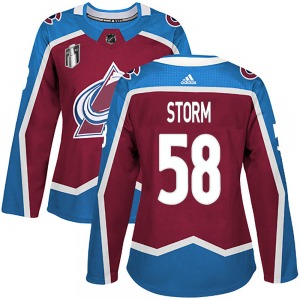 Authentic Adidas Women's Ben Storm Burgundy Home 2022 Stanley Cup Final Patch Jersey - NHL Colorado Avalanche
