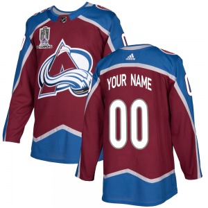 Authentic Adidas Youth Custom Custom Burgundy Home 2022 Stanley Cup Champions Jersey - NHL Colorado Avalanche