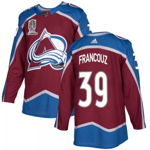 Authentic Adidas Youth Pavel Francouz Burgundy Home 2022 Stanley Cup Champions Jersey - NHL Colorado Avalanche