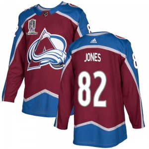 Authentic Adidas Youth Caleb Jones Burgundy Home 2022 Stanley Cup Champions Jersey - NHL Colorado Avalanche