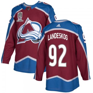 Authentic Adidas Youth Gabriel Landeskog Burgundy Home 2022 Stanley Cup Champions Jersey - NHL Colorado Avalanche
