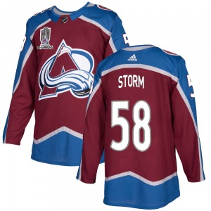 Authentic Adidas Youth Ben Storm Burgundy Home 2022 Stanley Cup Champions Jersey - NHL Colorado Avalanche