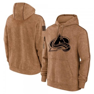 Youth Brown 2023 Salute to Service Club Pullover Hoodie - NHL Colorado Avalanche