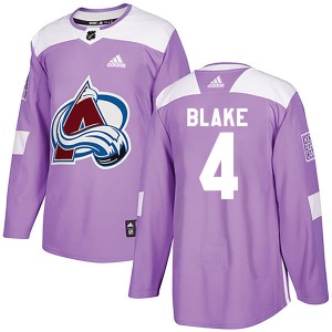 Authentic Adidas Youth Rob Blake Purple Fights Cancer Practice Jersey - NHL Colorado Avalanche