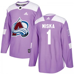 Authentic Adidas Youth Hunter Miska Purple Fights Cancer Practice Jersey - NHL Colorado Avalanche