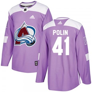 Authentic Adidas Youth Jason Polin Purple Fights Cancer Practice Jersey - NHL Colorado Avalanche