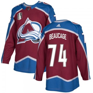 Authentic Adidas Youth Alex Beaucage Burgundy Home 2022 Stanley Cup Final Patch Jersey - NHL Colorado Avalanche