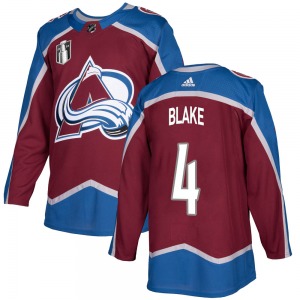 Authentic Adidas Youth Rob Blake Burgundy Home 2022 Stanley Cup Final Patch Jersey - NHL Colorado Avalanche